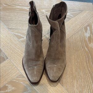 Dolce Vita Taupe Suede Ankle Boots